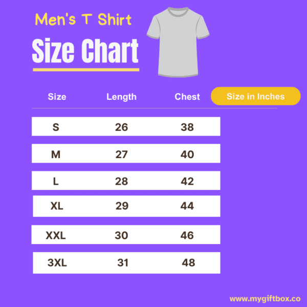 Men's T Shirt Size Chart